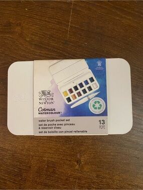 Winsor & Newton Cotman Watercolor Pocket Set - 13 Pieces with Water Brush